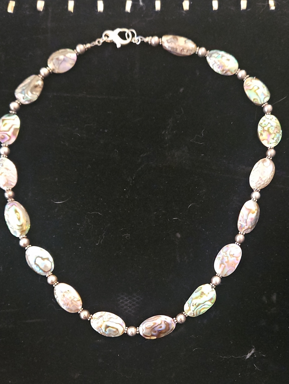 Sterling And Abalone Beaded Necklace